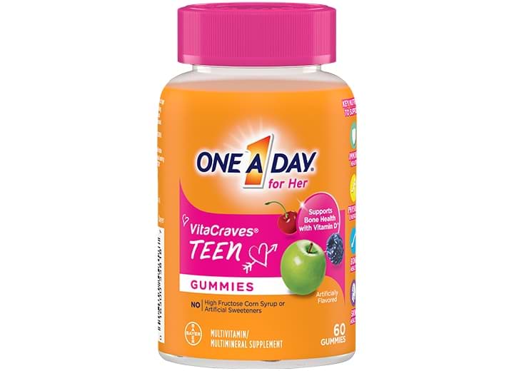 Bottle of One A Day® Teen for Her VitaCraves® Gummies
