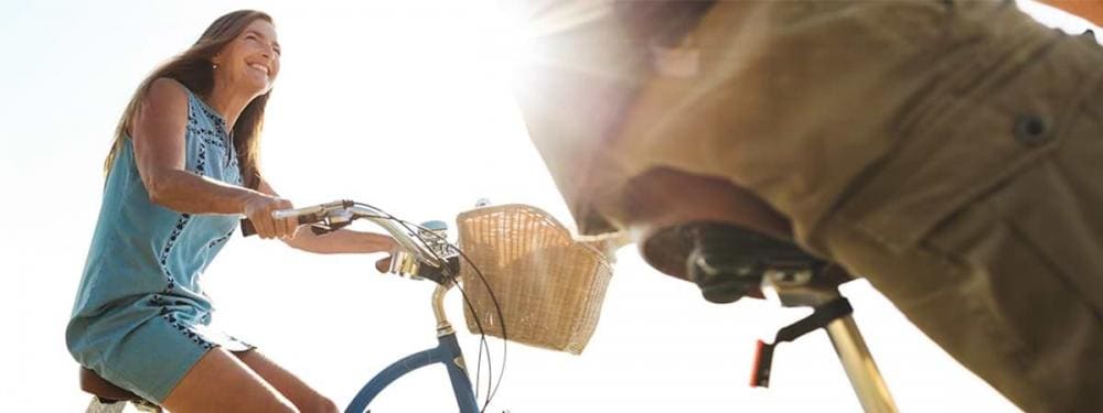 women on bike