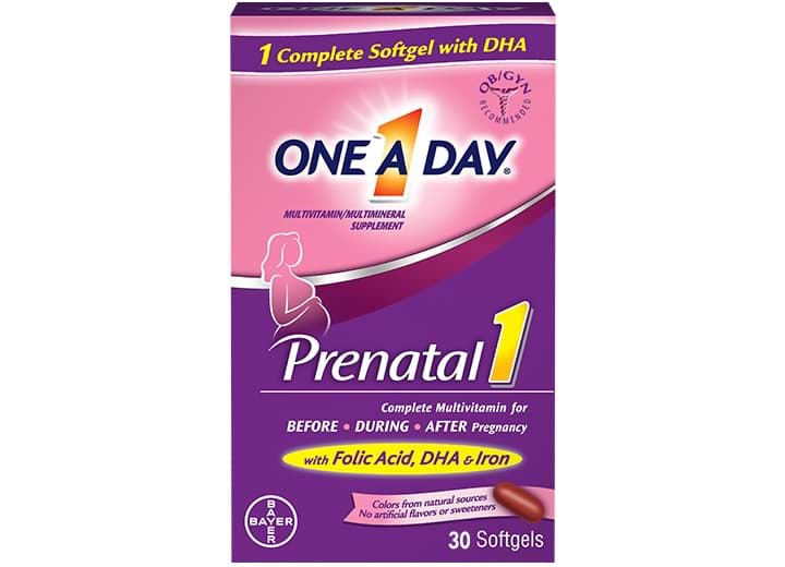 pink and purple box of womens one a day® multivitamin box 