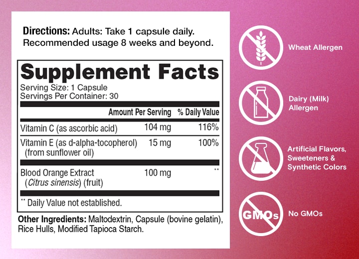 supplements facts for One A Day® Skin Radiance