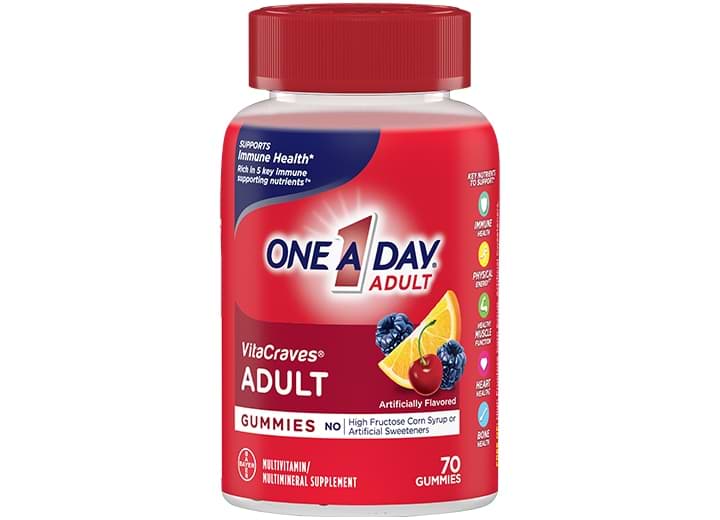 red bottle of vitacraves one a day® adult gummies 