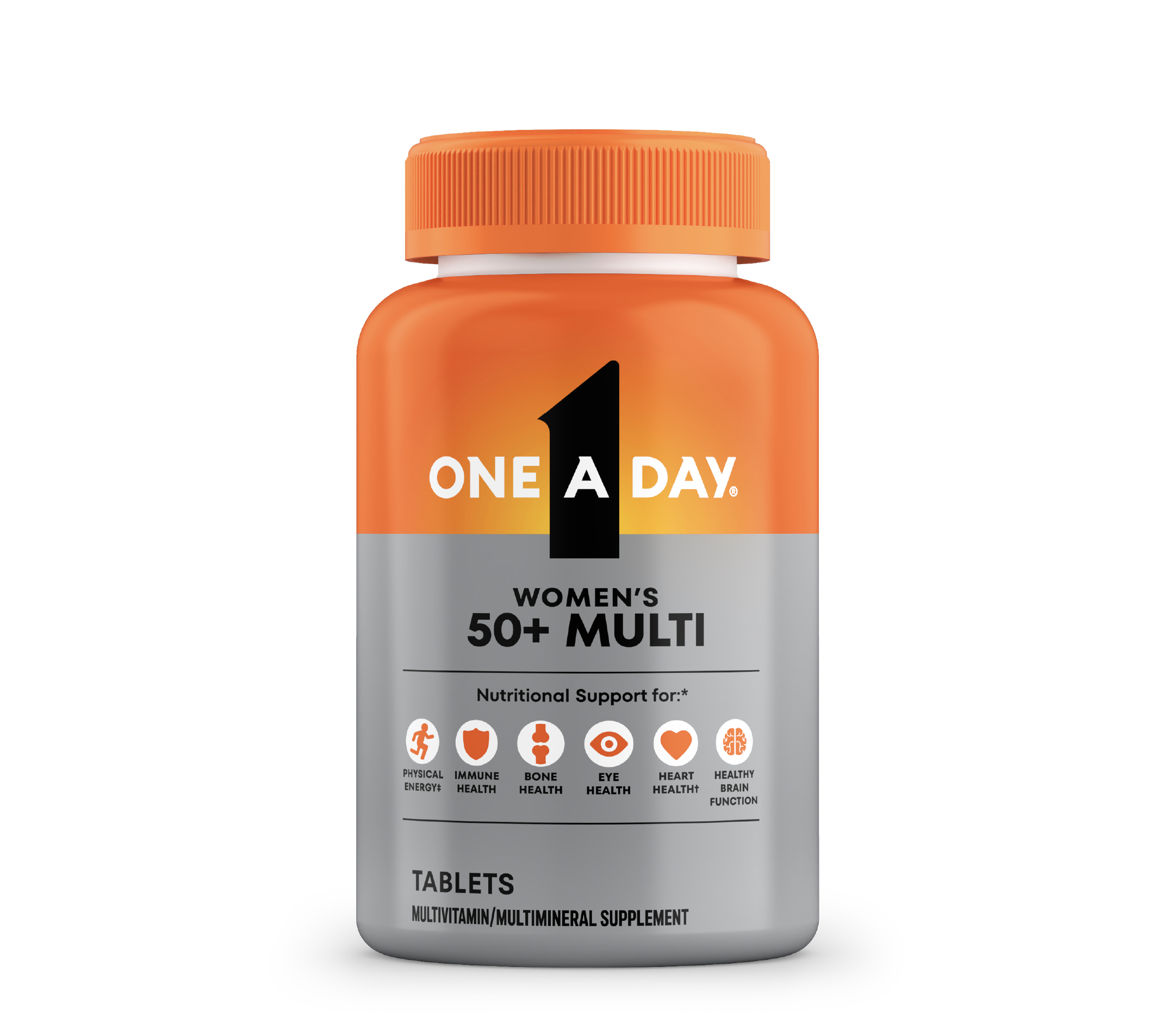 A bottle of One A Day® Women’s 50+ Multi.