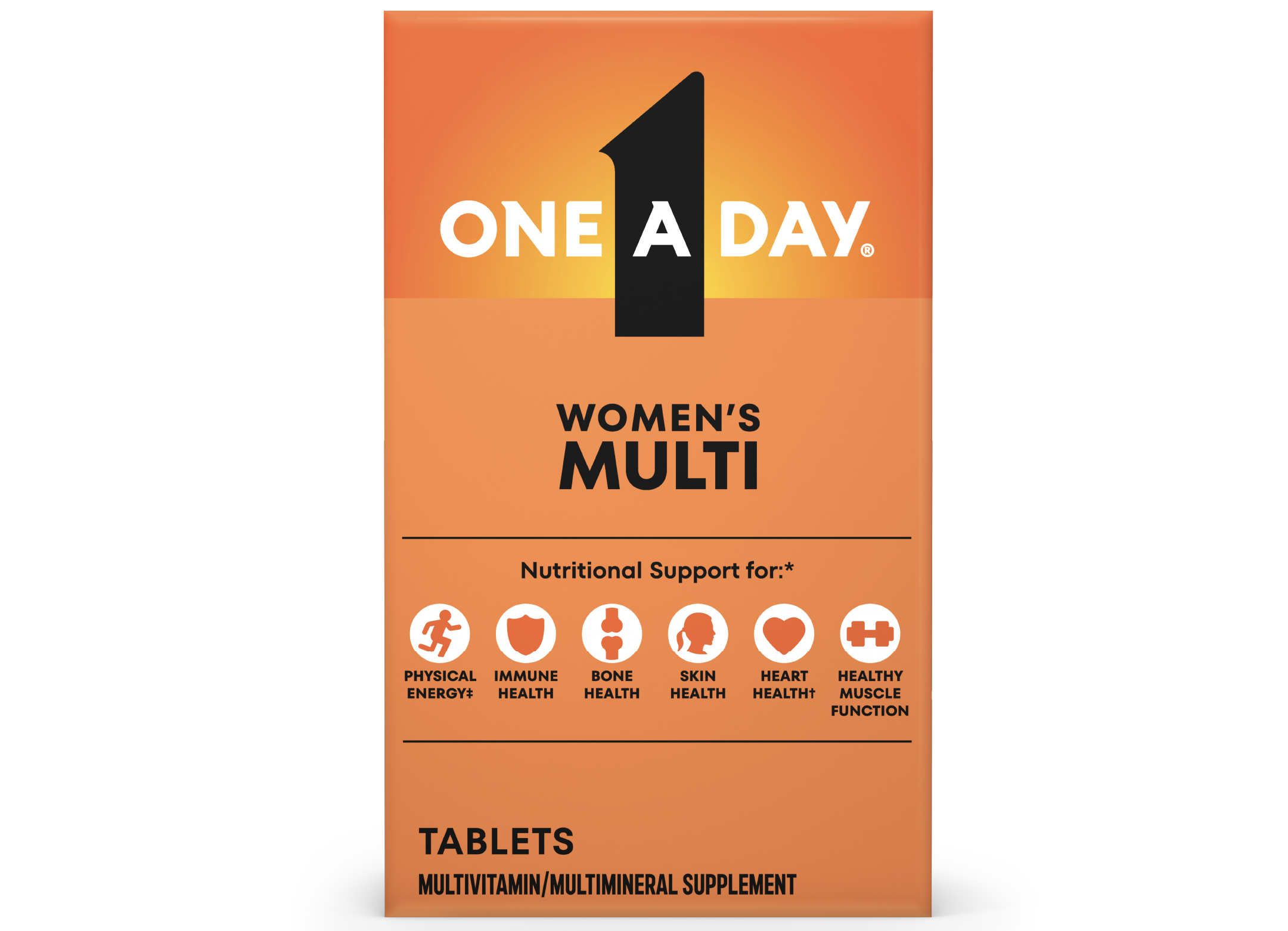 Carton of One A Day® Women’s Multi tablets. 